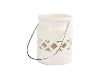 Porcelánový závěsný svícen - lucerna bílá 8cm
