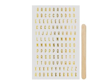Protlačovací TRANSFER nálepky 10x19cm - zlatá abeceda