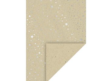 Recyklovaný papír s potiskem A4 - stříbrné hvězdičky