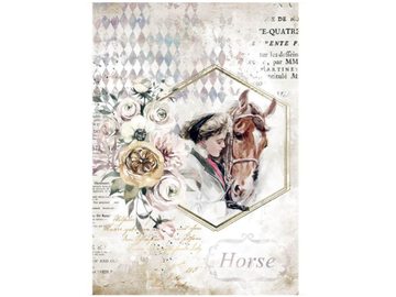 Rýžový papír A4 - Romantic horse Lady
