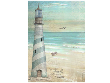 Rýžový papír A4 - Sea land lighthouse