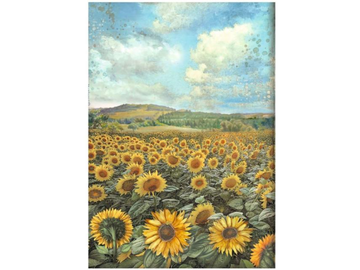 Rýžový papír A4 - Sunflower art - slunečnicové pole