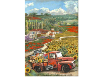 Rýžový papír A4 - Sunflower art - vintage náklaďák