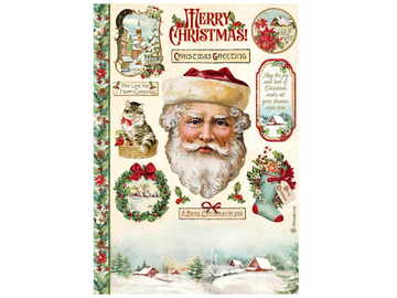 Rýžový papír A4 - tradiční Vánoce - Santa Claus
