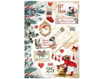 Rýžový papír A4 - tradiční Vánoce - vánoční pošta