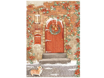 Rýžový papír A4 - vánoční dveře
