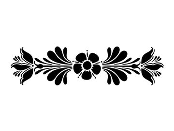 Šablona 28x7cm - Folk květinový vzor