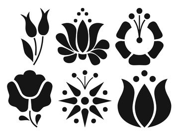Šablona A4 - lidový motiv květiny Kalocsa 2