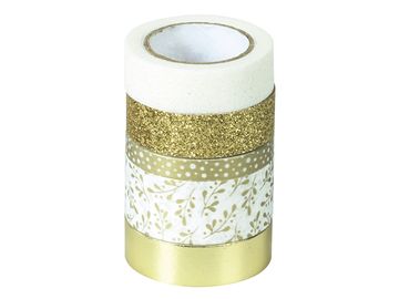 Efektové washi lepící pásky 5ks - zlaté