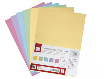 Sada barevných papírů - výkresů 50ks 5 pastelových barev