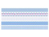 Sada mini washi pásků s rollerem 5x3m - modré