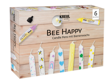Sada barev na vosk a svíčky s včelím voskem 6ks - Bee Happy
