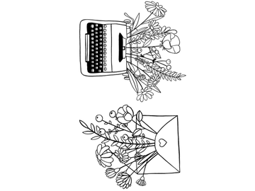 Silikonové razítka ARTEMIO Life is simple - květinové psaní