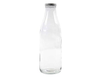 Skleněná láhev na mléko/sirup s uzávěrem - 1litr