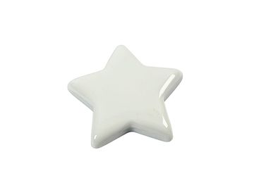 Skleněná hvězda 7,5cm - bílá