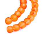 Skleněné korálky 6mm 20ks matné - ledový efekt - neonově oranžové
