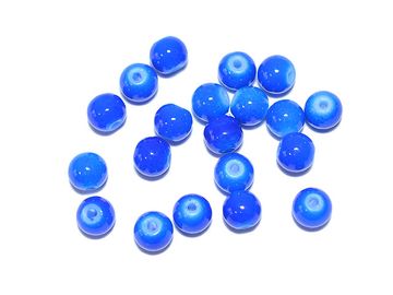 Skleněné korálky 6mm 20ks - modré