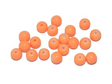 Skleněné korálky 6mm 20ks - světlé oranžové