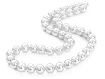 Skleněné korálky perleťové 6mm cca 70ks - porcelánové bílé
