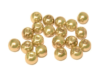 Skleněné korálky perleťové 8mm 20ks - zlaté