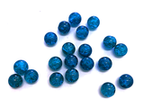 Skleněné korálky popraskané 8mm 10ks - tmavě modré