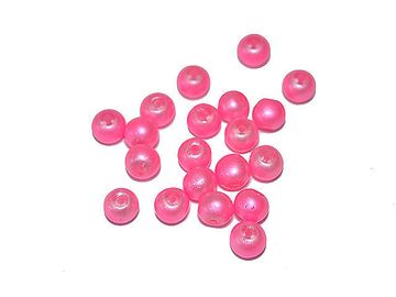Skleněné perleťové korálky 6mm 20ks - pastelová růžová