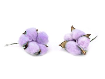 Sušený aranžérský květ bavlník - pastelově fialový