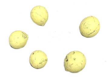 Sušený plod - kulička oříšek 5ks - pastelový žlutý