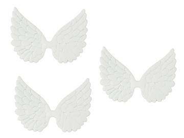 Textilní andělská křídla 9cm 3ks se kolíčkem - bílé