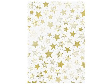 Transparentní papír 115g - hvězdy zlaté