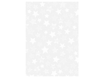 Transparentní papír 115g - hvězdy bílé