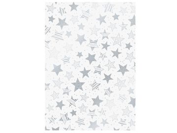 Transparentní papír 115g - hvězdy stříbrné