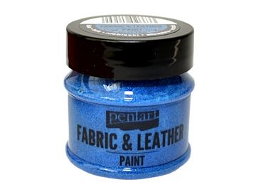 Třpytivá barva na kůži a textil PENTART 50ml - modrá