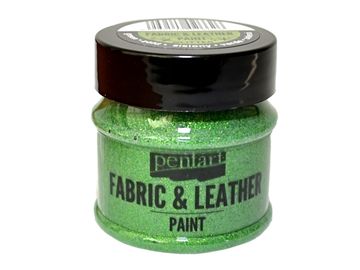 Třpytivá barva na kůži a textil PENTART 50ml - zelená
