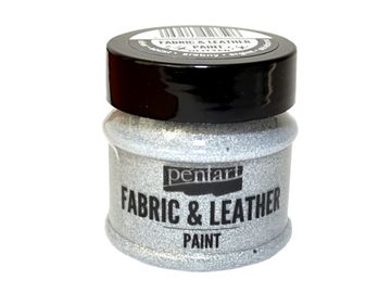 Třpytivá barva na kůži a textil PENTART 50ml - stříbrná