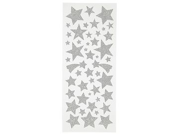 Třpytivé kreativní nálepky hvězdy - stříbrné