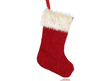 Vánoční závěsná ponožka 48cm - stříkaná červená