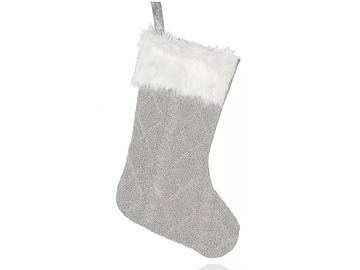 Vánoční závěsná ponožka 48cm - stříkaná šedá