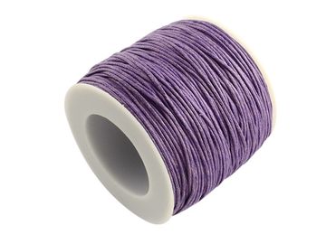 Bavlněná povoskovaná šňůrka 1mm - fialová