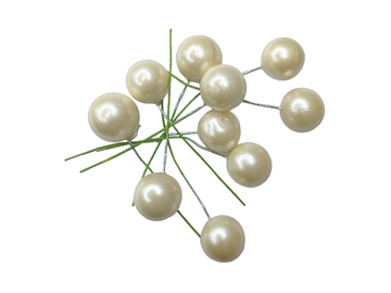 Zapichovací kuličky 1,2cm 10ks - bílá perleť