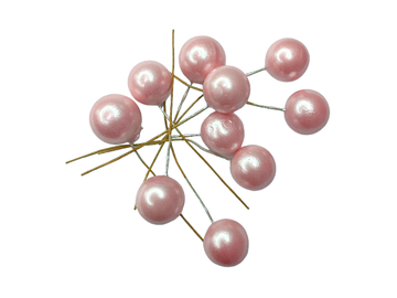 Zapichovací kuličky 1,2cm 10ks - růžová perleť