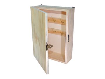Závěsná dřevěná skříňka na klíče - uzavírací